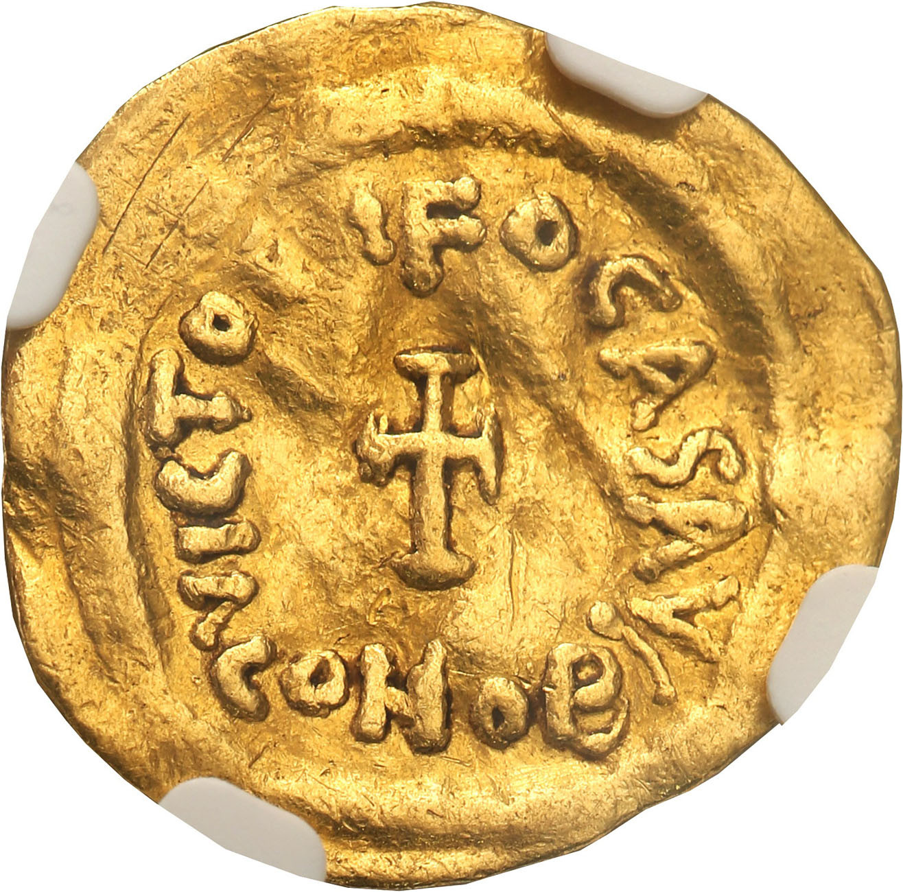 Bizancjum. Focas (602-610). Tremisis 602-603, Konstantynopol NGC XF 5/5 2/5